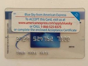 American Express Blue Sky FAKE Credit Card▪️Collectible Only With Promo Sticker - Picture 1 of 2