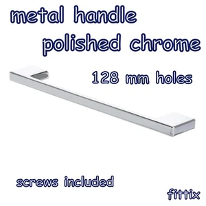 Metallgriff zur Schrankfront, 128 mm, Chrom poliert - Bild 1 von 2