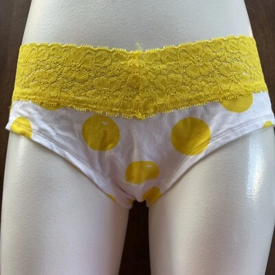 Victoria's Secret Pink Vtg Extra Low Rise Hipster Large Yellow Dot Dog 2008 NWT - Image 1 of 4