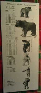 NEW c1910 Steiff & Co. NY. Teddy Bear Catalogue Price Weight Stock# Photo Poster - Picture 1 of 2