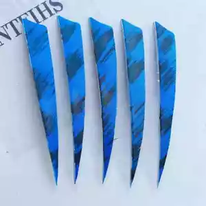 50 Pcs ONTFIHS 5Inch Shield Arrow Feathers Archery Fletches Ink Painting RW LW - Picture 1 of 20