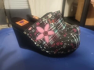 Vintage Rocket Dog Y2K 1990s Floral Wedge Clog Mules Women Size 10 - Picture 1 of 12