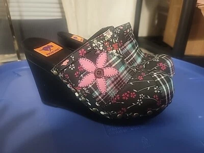 Vintage Rocket Dog Y2K 1990s Floral Wedge Clog Mules Women Size 10 - Image 1 of 4