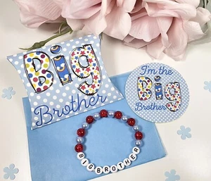 Big Brother Bracelet With Big Brother Gift Box & Sticker, Boys Beaded Bracelet - Picture 1 of 4