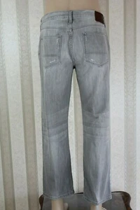 TOMMY HILFIGER Men's 36 x 30(29) Gray Distressed Slim Straight Leg Denim Jeans - Picture 1 of 12
