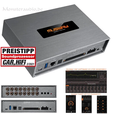 Musway DSP68 8-Kanal DSP digitaler Soundprozessor Dual 32 Bit 330 Mhz Auto