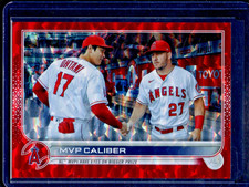 2022 Topps Update Series MVP Caliber Red Foil Shohei Ohtani/Mike Trout 11/199 SP