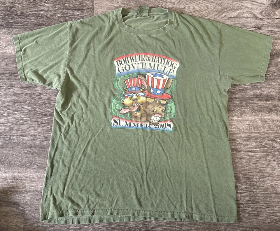 Camisa Grateful Dead Ratdog Bob Weir Govt Mule Summer 2008 Tour tamanho grande - Imagem 1 de 4