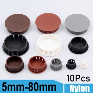 10x Snap-on Hole Plug 5mm~80mm Round Plastic Blanking End Caps Tube Pipe Inserts - Picture 1 of 41