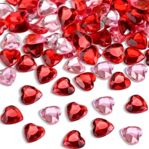 400 Stück Rot Herzen Diamantkristalle 12mm glitzernde Streudeko Deko Funkelnd... - Bild 1 von 6