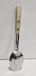 Vintage Ekco Slotted Spoon Wood Handle USA 9" /A/72 - Picture 1 of 8