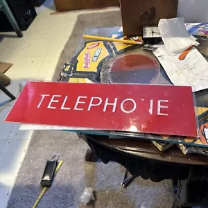 Vintage Plastic TELEPHONE Sign - Picture 1 of 7