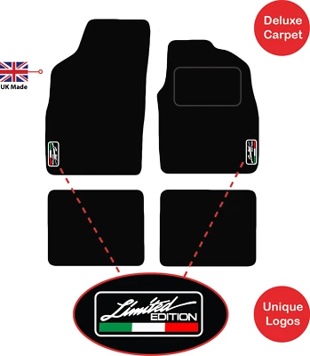 Tailored Carpet Car Floor Mats to fit Fiat Panda 2006 to 2012 Unique Logos  - Image 1 of 4