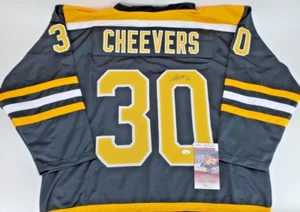 GERRY CHEEVERS  SIGNED CUSTOM  PRO STYLE XL BOSTON  JERSEY,  JSA COA #WIT788363 - Picture 1 of 5