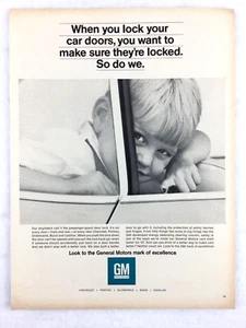 1966 GM Chevrolet Vtg PRINT Ad - General Motors - Blond Boy Safety Car Door Lock - Picture 1 of 1