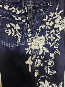 Midnight Velvet Jeans Sz 14 Embellished Y2k Cottage Western Rock Boho Hippie - Picture 1 of 16