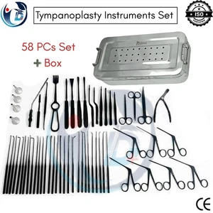 Tympanoplasty Instrument Set Micro Ear Surgery Black 58 PCs - ENT Instrument CE - Picture 1 of 9