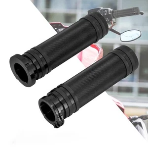 HDBUBALUS Motorcycle 1" 25mm Black Aluminum CNC Handle Bars Hand Grips Fit fo... - Picture 1 of 8