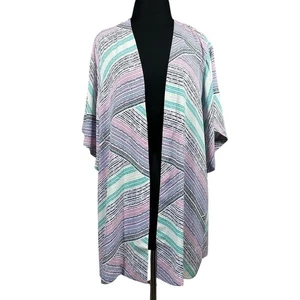 Cárdigan Chico's Rainbow Dots Easy Kimono Abierto Ligero Talla 2 = L Primavera  - Imagen 1 de 15