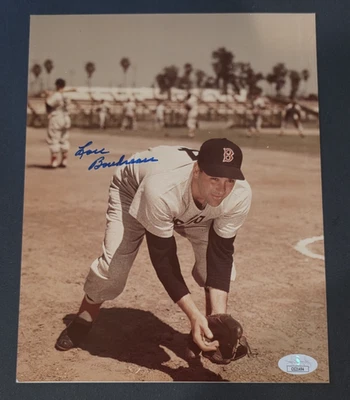 LOU BOUDREAU Signed 8x10 Photo-HALL OF FAME-CLEVELAND INDIANS-JSA - Image 1 of 4