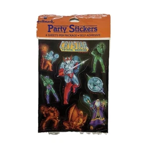 Vintage 1983 Crystal Crystal Warrior Sticker Sheets, Hallmark Pack Of 4 Sheets - Picture 1 of 2