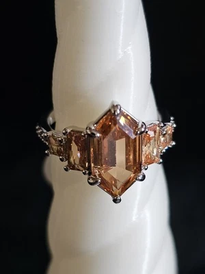 Ring Bomb Party OG Ring RG89759 "The Elsa Ring" Rhodium/ Smokey Topaz/ Cubic... - Image 1 of 4