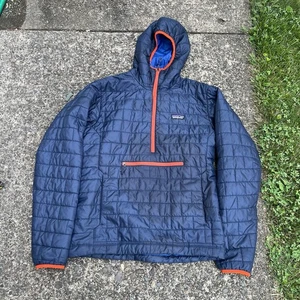 Patagonia Nano Puff Bivy Pullover Hoody 1/4 Zip Jacket Navy Blue Men’s M - Picture 1 of 8