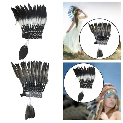 Indian Native Feather Headdress Decor for Party Stage Performance Carnivals - Image 1 of 2