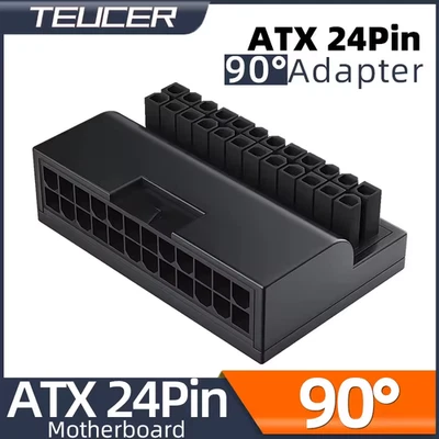 ATX 24Pin Female to 24 Pin Male 90 Degree Right Angle Power Connector Adapter UK - Image 1 of 4
