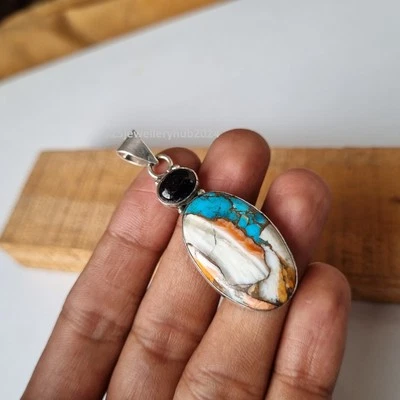Colgante Mohave Ostra Cobre Turquesa Piedras Preciosas Plata de Ley 925 Artículo PG6280 Foto 1 de 4