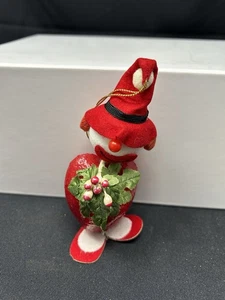 Vintage 1960s Handmade Foam Christmas Clown Flocked Ornament Retro Unique - Picture 1 of 7