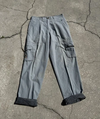 ВИНТАЖНЫЕ 90-х Gitano грузовой серый брюки мужской средний 34 пляж туризм уличная одежда - Изображение 1 из 4
