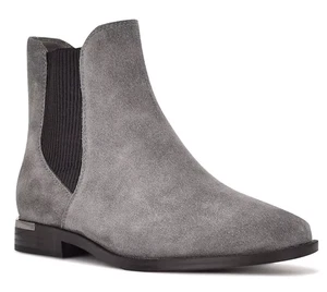 Nine West Womens 8M Agate Chelsea Ankle Boot Gray Suede Leather Bootie LKNW - Picture 1 of 10