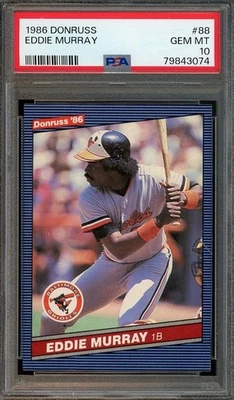 Donruss #88 1986 Eddie Murray Salón de la fama gema-como nuevo PSA 10 Baltimore Orioles 3074 Foto 1 de 2