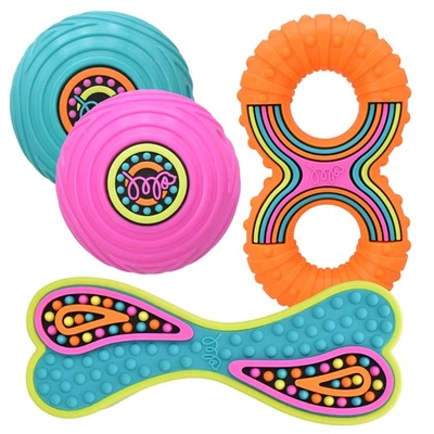 Groovers TPR Dog Toys – Durable Squeaky Ball, Bone & Figure 8 Chew Tug Range - Image 1 of 4