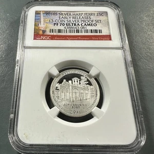 2016-S Harp. Ferry SILVER PROOF Quarter, NGC PF70 ULTRA CAMEO, ER, fm set(85963) - Picture 1 of 2
