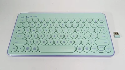 Teclado inalámbrico compacto Heyday • verde azulado claro / púrpura • Bluetooth, USB Foto 1 de 4
