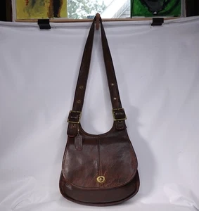 Vintage 1970s Coach Crescent Saddle Bag Pre Creed Brown - Picture 1 of 22