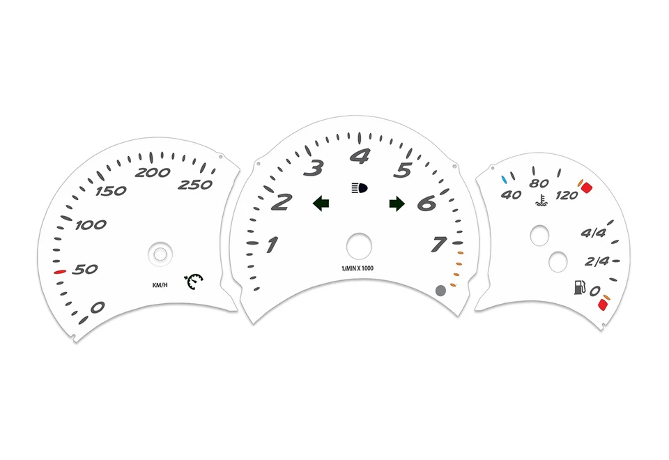 Porsche Boxster 986.1 White - Speedometer gauges from MPH to km/h cluster disk - Image 1 of 4