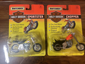 Matchbox Harley-Davidson Motor Cycles Sportster + Chopper 1993 Die-cast set of 2
