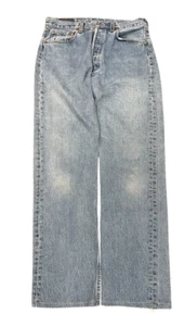 Vintage Mens Button Fly Levi 501 Denim Jeans Light Wash 32x32 Faded - Picture 1 of 12