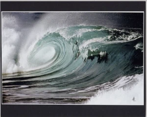 SURREAL WAIMEA BAY SHOREBREAK WAVE, HALEIWA, OAHU GICLEE PHOTOGRAPH ON 8X10" MAT - Picture 1 of 2
