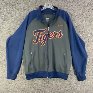 Nike Dri Fit Detroit Tigers Track Jacket Warm Up Full Zip Men Large MLB Grey - Picture 1 of 12