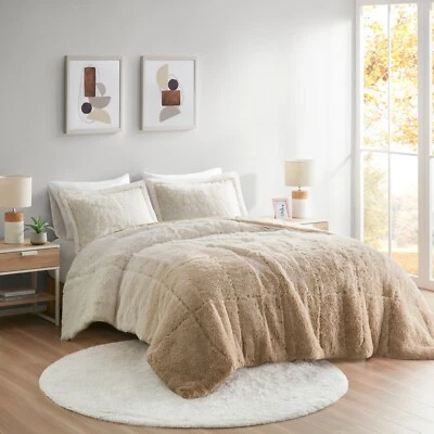Intelligent Design Ombre Shaggy Long Fur Comforter Set Twin/Twin XL Full/Queen - Image 1 of 4