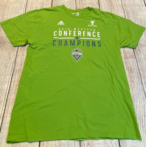 Adidas Seattle Sounders 2016 Western Conference Champs MLS Cup Green Shirt Lrg * Cover