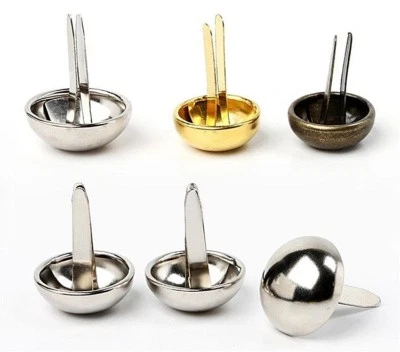 Pkg of 20pc 12 x 6mm (1/2" x 1/4") MUSHROOM Studs Crafts 3/8" Bend Legs (MB12) - Image 1 of 2