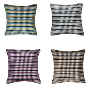 Geometric Umbrella Shaped Jacquard Chenille Filled Cushions / Covers 45cm x 45cm - Picture 1 of 9