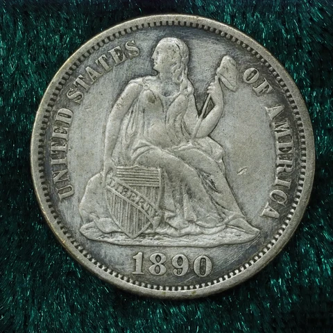 1890-S Seated Liberty Dime AU Coin - Scarce Date, High Grade, San Francisco Mint Cover