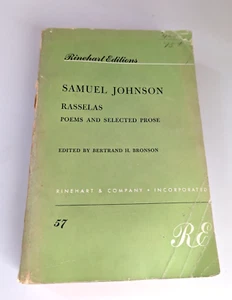 Rasselas, Poems and Selected Prose by Samuel Johnson (1958, PB) Rinehart Edition - Picture 1 of 3