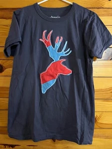 Johnnie B Mini Boden Elk Shirt Boys Navy Short Sleeve Top Size 15-16 - Picture 1 of 1